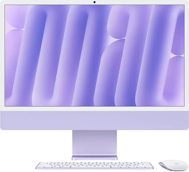 Apple iMac 24 Zoll M4 All-in-One Computer mit 10-Core CPU, 10-Core GPU, 32GB RAM, 1TB SSD, NanoGlas, Violett - Bild 1