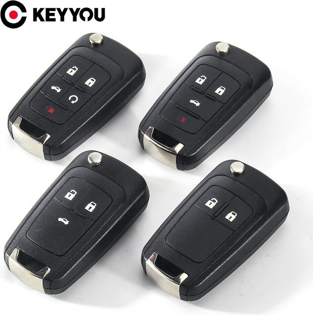 KEYYOU Flip Folding Remote Autoschlüsselgehäuse für Chevrolet Cruze Epica Lova Camaro Impala in Schwarz - Bild 1