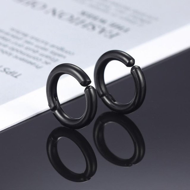 Ohrclips, Titan, Schwarz, Unisex - Bild 1