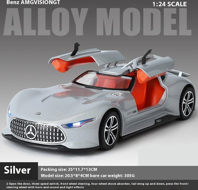 Linyi toy car Mercedes Benz Amg Vision Gt, Modellauto, 1:24, Metall, mit Licht und Sound, ab 14 Jahren - Bild 1