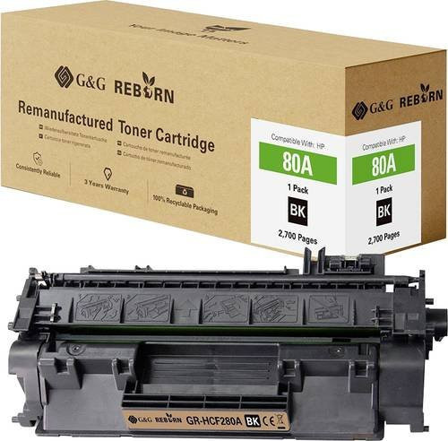 G&G Toner Cartridge Schwarz kompatibel mit HP 80A, Remanufactured, 2700 Seiten - Bild 1