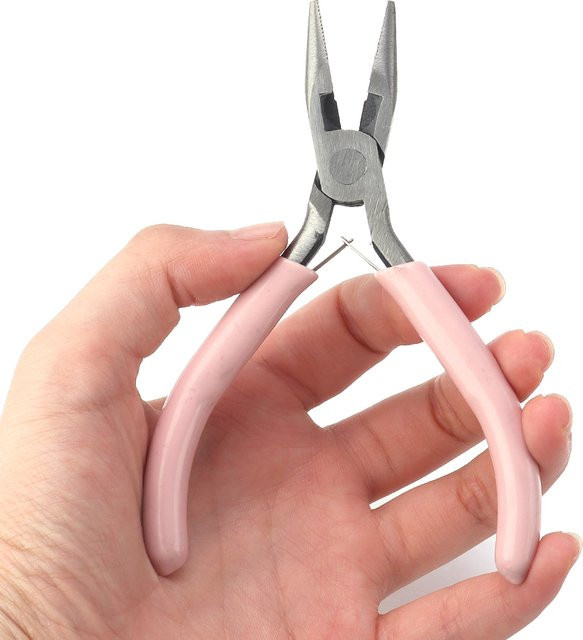 Schmuckzange für DIY-Perlenarbeiten und Nageldesign zum Schneiden und Spannen in Pink - Bild 1