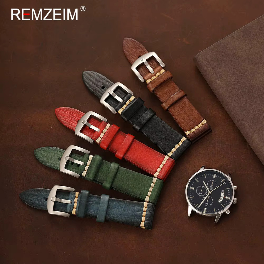 REMZEIM Uhrenarmband Leder, Herren - Bild 1