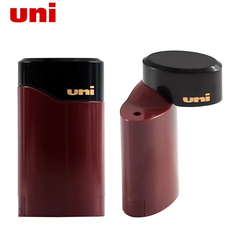 Japan UNI Rotary 2.0 Grinder Anspitzer DPS-600 in Rot mit groben Ersatzminen für Skizzen und Zeichnungen - Bild 2