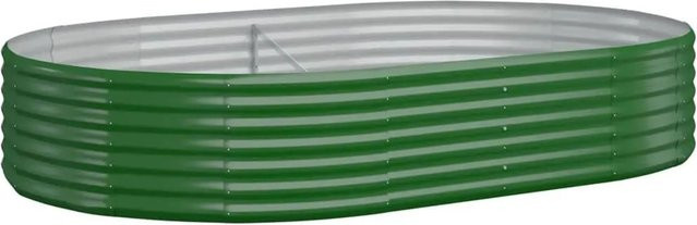 Furnicato Hochbeet aus verzinktem Stahl in Grün, B/T/H: 214 x 140 x 36 cm - Bild 1