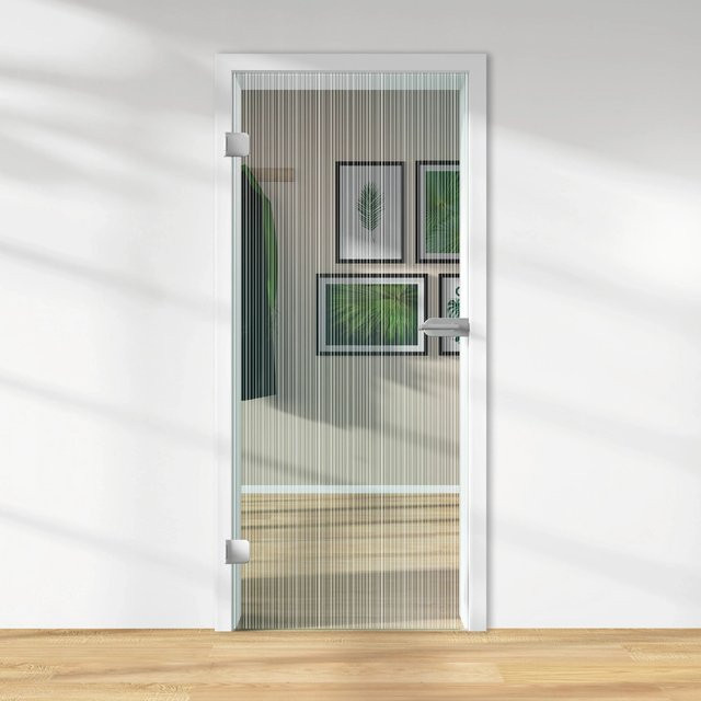 Skyscope Glasdrehtür ESG Floatglas mit Lasermattierung, Transparent, DIN Links, H x B x T: 197,2 x 83,4 x 0,8 cm - Bild 1