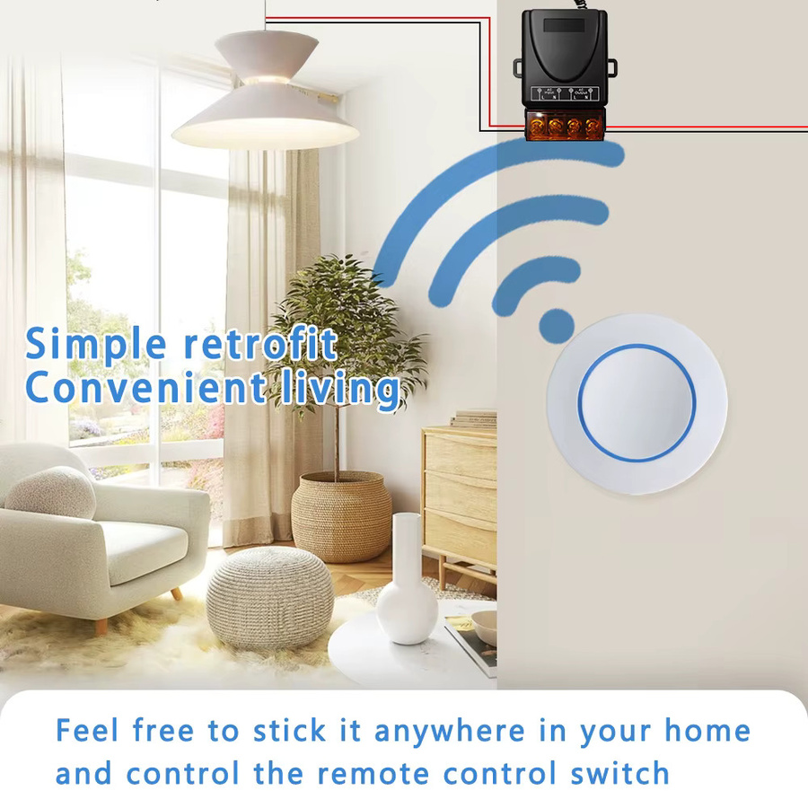 Szaoju RF-Sender Mini-Punktschalter mit 1CH Relais-Empfängermodul DC 12V 433MHz Universeller drahtloser Fernbedienungsschalter mit Wi-Fi - Bild 2