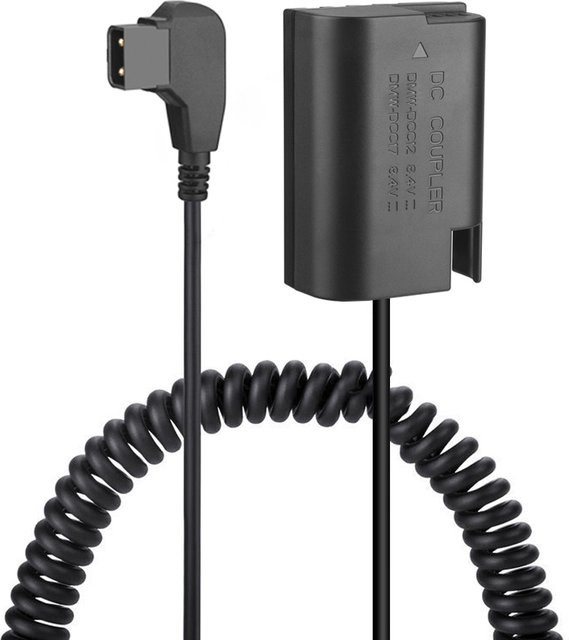 Panasonic D-TAP Adapter-Federkabel auf DMW-BLK22 Dummy-Batterie DMW-DCC17 DC-Koppler für Panasonic Lumix DC-S5, DC-S5K und GH6, Schwarz - Bild 1