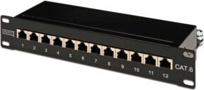 Digitus DN-91612S Netzwerk-Patchpanel 12 Port CAT 6 Schwarz RAL 9005 10 Zoll 1 HE - Bild 4