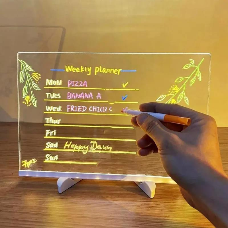YJMP LED Notiztafel mit Nachtlicht Acryl Bunt 7-teiliges Set - Bild 4