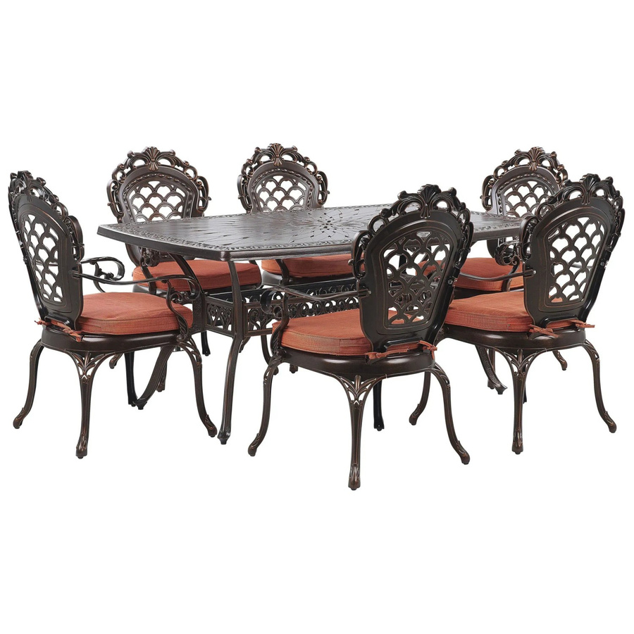 Beliani Gartentisch Set LIZZANO in Dunkelbraun im Retro-Design für Garten, Balkon und Terrasse, B/T/H: 165 x 102 x 97 cm - Bild 2