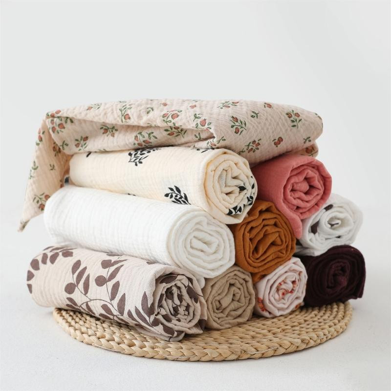 MARKET-2 Babydecke aus Baumwoll-Gaze und Musselin in Multicolour, weiches Wickeltuch und Pucktuch für Neugeborene - Bild 1