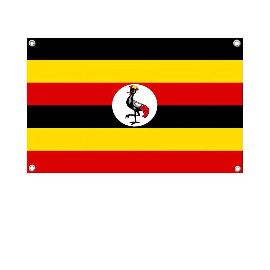 Uganda-Flagge als Banner aus Polyester mit Ösen für Outdoor-Dekoration und Raumästhetik, Multicolor - Bild 7