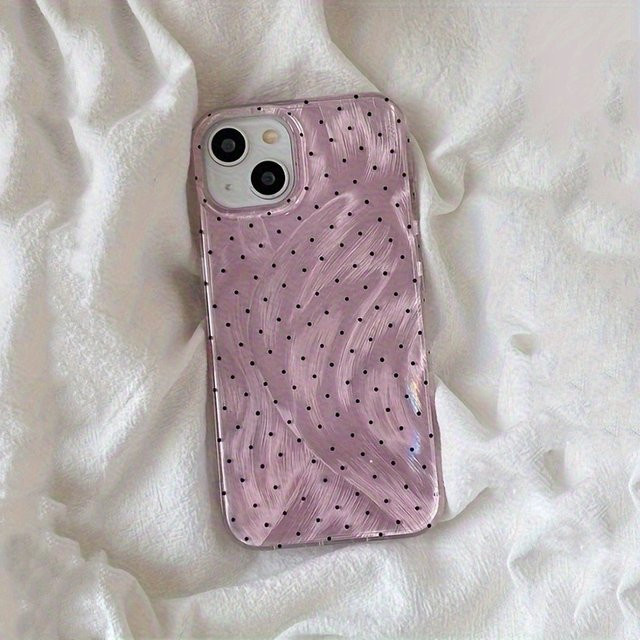 Silberne TPU-Handyhülle mit schwarzem Punktmuster für iPhone 11 bis iPhone 17 Pro Max und SE-Serie - Bild 1