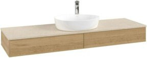V&B Waschtischunterschrank Antao ohne Frontstruktur, Wandhängend, Eiche Honig, B/T: 160 x 50 cm - Bild 1