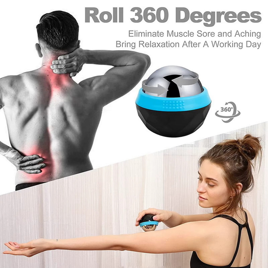 TMISHION Massage Roller Ball, Edelstahl, Blau Schwarz - Bild 2