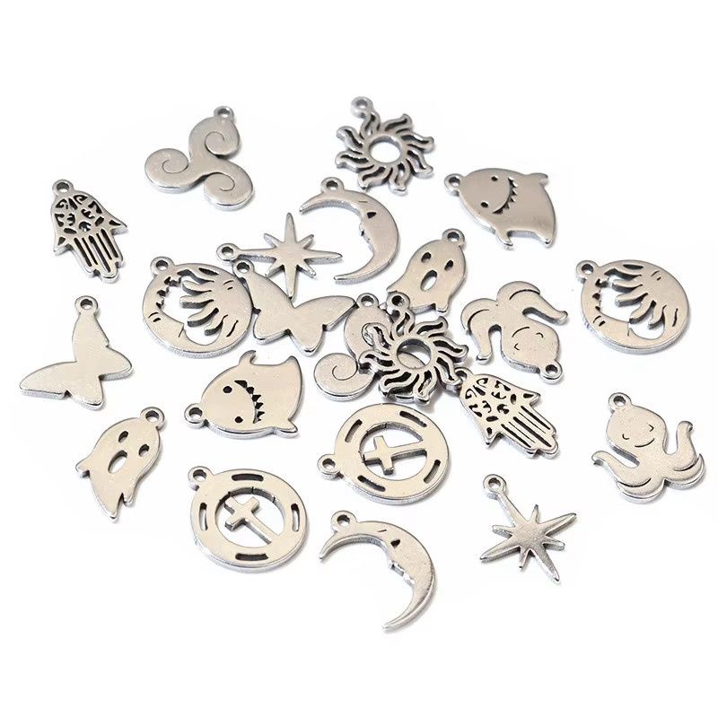 Cqhcyb Anhänger Charms, Edelstahl, Silber, Unisex - Bild 2