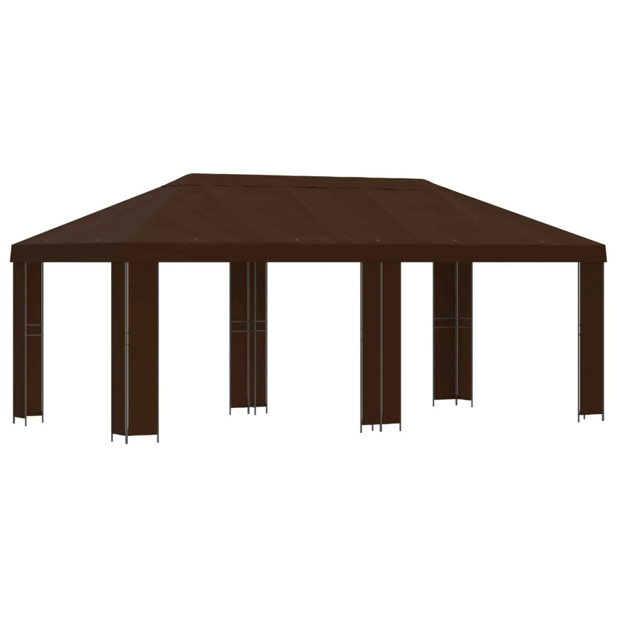 vidaXL Garten Pavillon aus Stahl und Polyester in Braun mit B: 600 cm, T: 300,5 cm und H: 276,5 cm - Bild 2