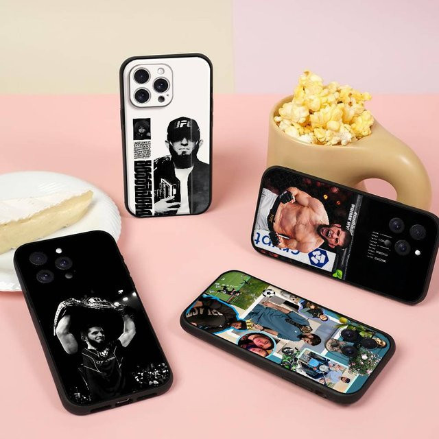 P4P Islam M-Makhachev Handyhülle für iPhone 11 bis 17 Pro Max Plus Mini aus weichem TPU in Weiß - Bild 1