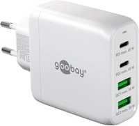 goobay USB-C Multiport-Schnellladegerät mit PD und GaN Technologie, 68 Watt, weiß - Bild 1