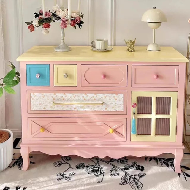 Para Casa Schlafzimmerschrank aus Holz im französischen Stil, bunt und minimalistisch - Bild 1