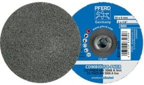 PFERD COMBIDISC Vliesronde CD PNER Schleifscheibe für Winkelschleifer, Durchmesser: 50 mm, Farbe: Grau, Körnung: Mittelhart A Fein - Bild 1