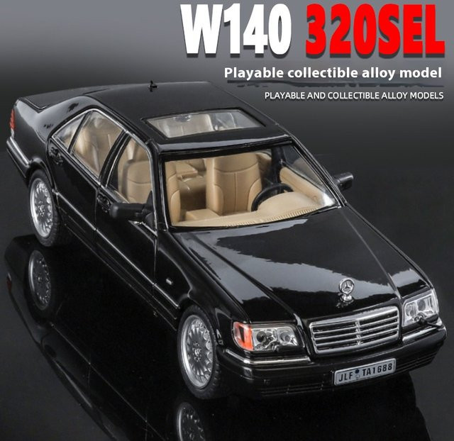 Maisto W140 320SEL Klassische Limousine, Modell Auto, 1:24, mit Licht und Sound - Bild 1