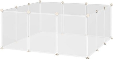 PawHut Auslaufgehege aus Metall und Polypropylen in Weiss, B/H/T: 105 x 45 x 105 cm - Bild 1