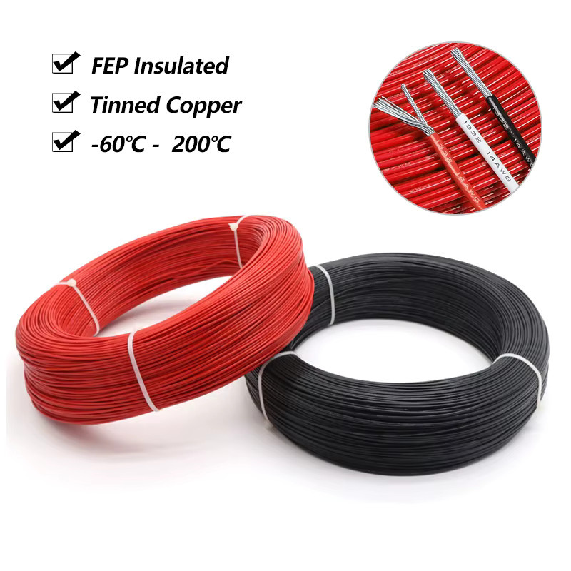 UL1332 PTFE-Draht mit FEP-Isolierung, Hochtemperatur-Kupferkabel mit Zinnbeschichtung für 3D-Drucker, Farbe: Rot - Bild 5