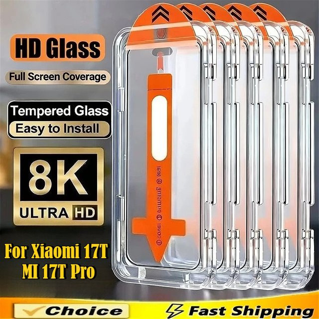 Xiaomi Schutzglas Set mit 9H HD Hartglas und oleophober Beschichtung, transparent, passend für Xiaomi 17 Pro Max, 15 Ultra, 14 T Pro und 13 - Bild 1