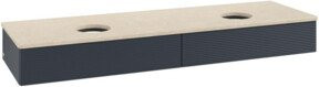 V&B Waschtischunterschrank Antao mit Frontstruktur und Beleuchtung in Botti Matt Blau lackiert B/T: 160 x 50 cm - Bild 1