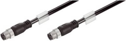 Weidmüller Sensor-Aktor-Datensteckverbinder M12 Stecker gerade Cat5e Schwarz - Bild 1