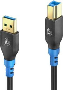 purelink USB-A auf USB-B Kabel FlexInstall FI-U300-020 Schwarz 2m - Bild 1