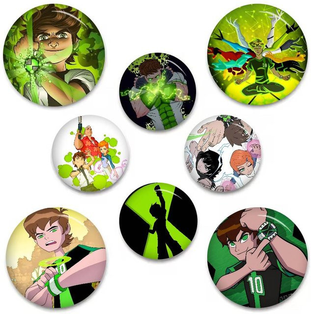 Mesuca Anstecknadel Cartoon B-Ben 10, runde Brosche - Bild 1