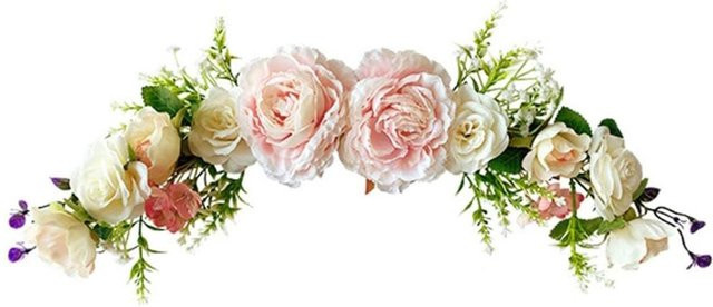 CosyHome Künstlicher Pfingstrosen-Blumenschmuck in Beige als dekorativer Hängeschmuck für Hochzeiten und Frühlingsdekoration - Bild 1