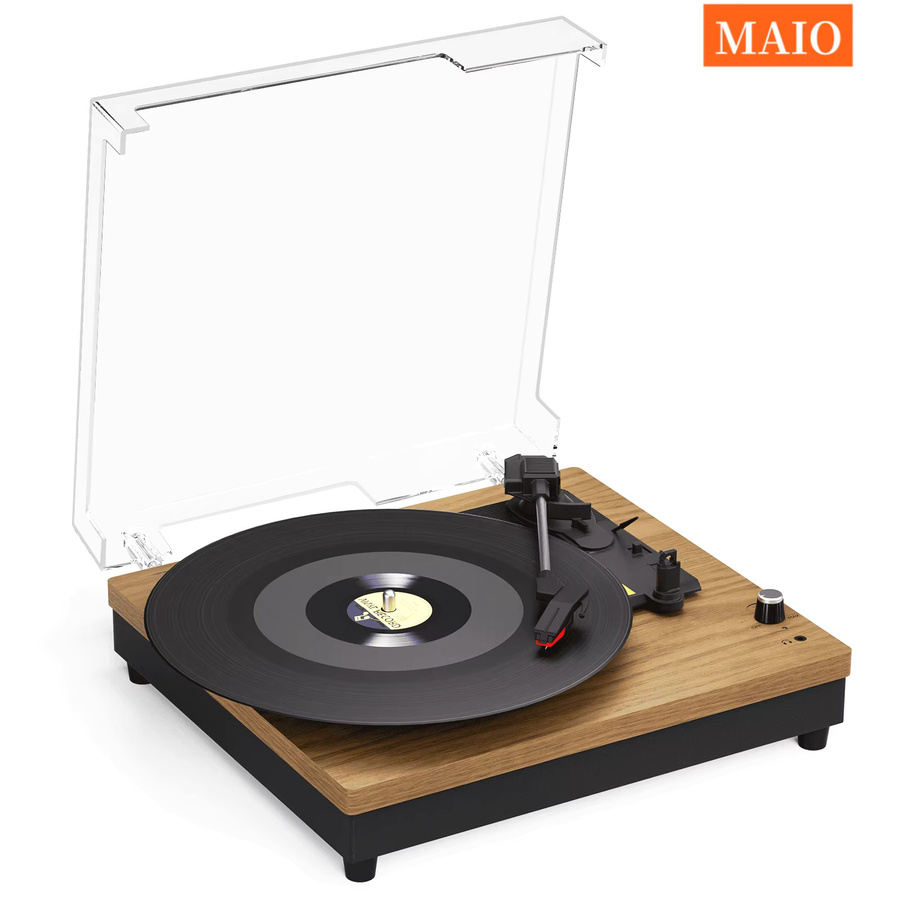 MAIO Plattenspieler in Braun, tragbarer Koffer-Plattenspieler mit integrierten Lautsprechern und 3-Gang-Vinyl-Funktion - Bild 7