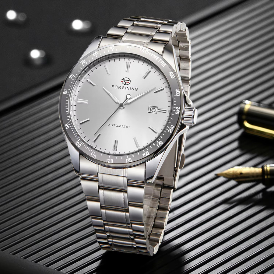 Forsining Armbanduhr Automatik, Edelstahl, Weiß, Herren - Bild 2