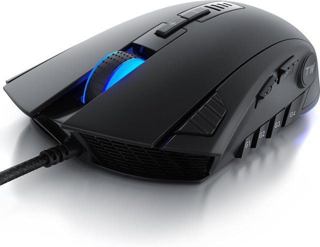 Titanwolf Gaming-Maus kabelgebunden mit 24000 dpi, 12 Tasten und Gewichtstuning in Schwarz - Bild 1