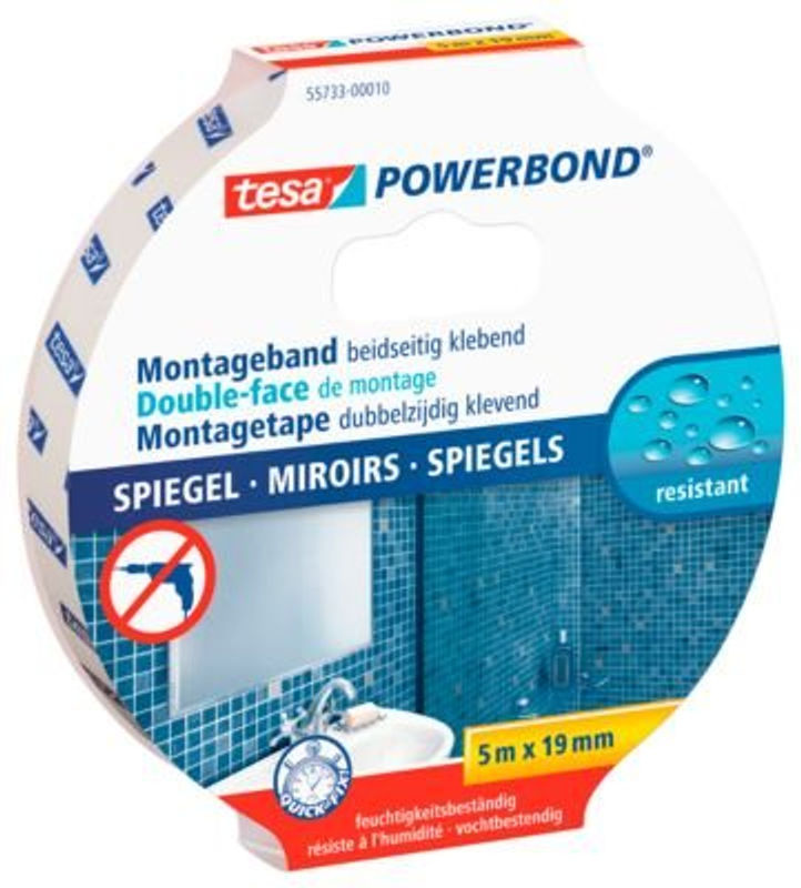 tesa Powerbond Montageband Mirror weiß, Breite: 19 mm, Länge: 5 m - Bild 2