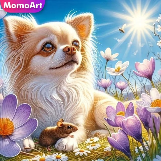 Momoart Diamant-Malerei DIY Perlen-Set mit Hunde-Motiv in Multicolour, B/B/H: 20 x 20 x 20 cm - Bild 1