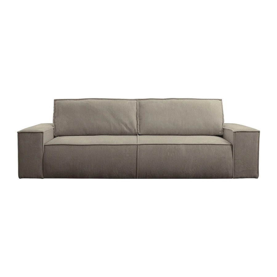 Vente-unique Schlafsofa Amelia in Taupe mit Cord-Bezug - Bild 2