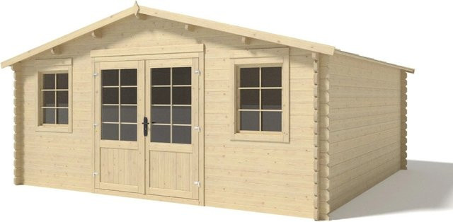 Altanka Gartenhaus Gerätehaus aus Fichte mit Satteldach, Farbe: Braun, B/T: 5 x 5 m, Wandstärke: 40 mm, DOM612 - Bild 1