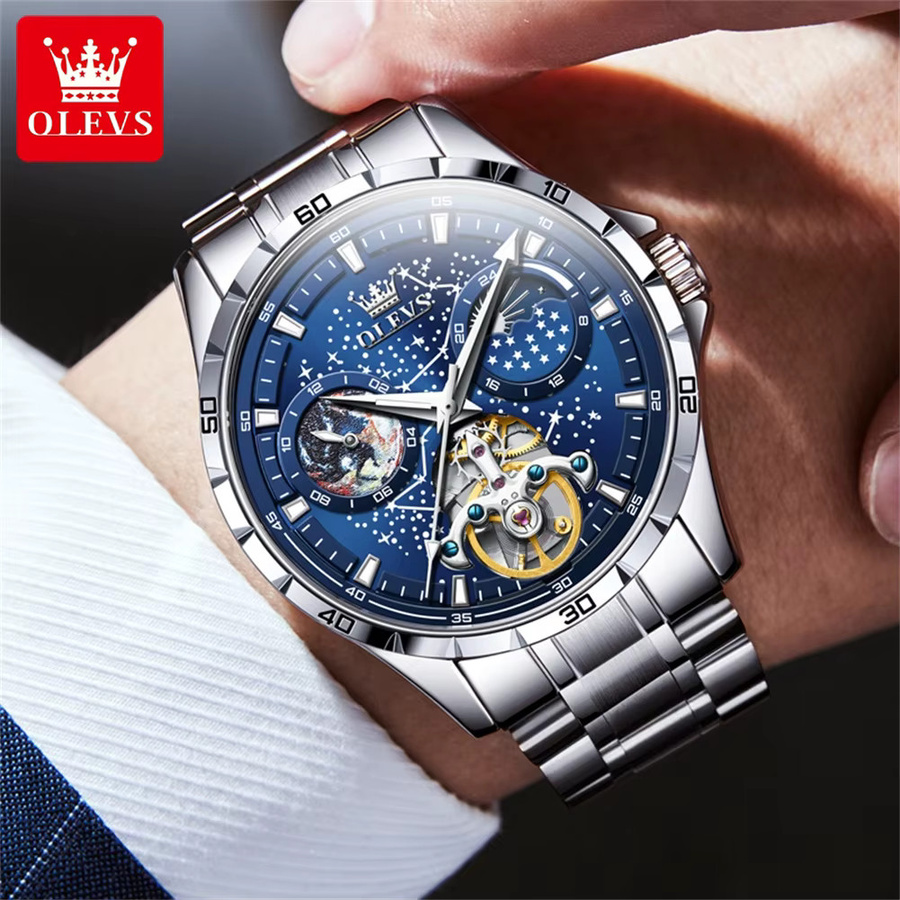 OLEVS Armbanduhr, Automatik, Edelstahl, Mondphase, Herren - Bild 2