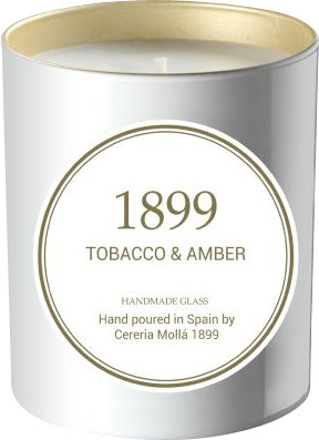 Cereria Molla Vegane Wachskerze Tobacco & Amber in silberner Glasbox