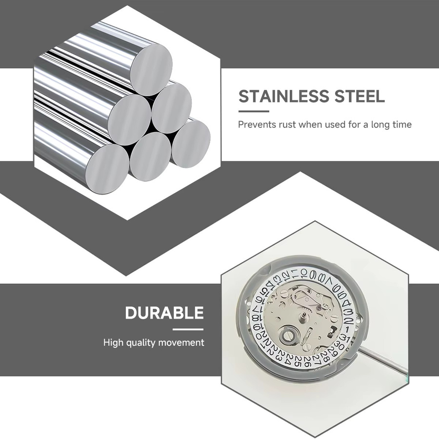 CHIICSMART Armbanduhrwerk, Automatik, Edelstahl, Silber - Bild 5