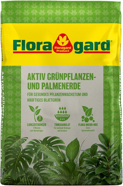 Floragard Aktiv Grünpflanzen- und Palmenerde Spezialsubstrat, 10 l - Bild 1
