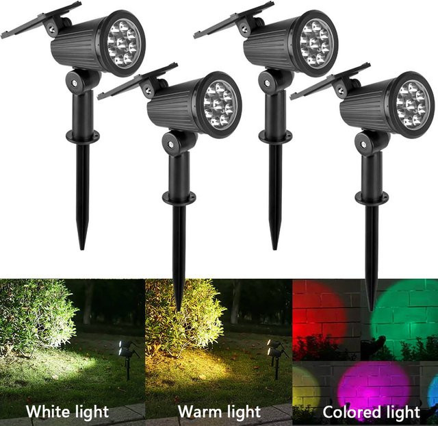 Heinast Solar-Spotlicht für den Außenbereich mit 9 LEDs, wasserdichte Gartenbeleuchtung in Schwarz, moderne Zylinder-Landschaftsbeleuchtung für Weg und Rasen - Bild 1