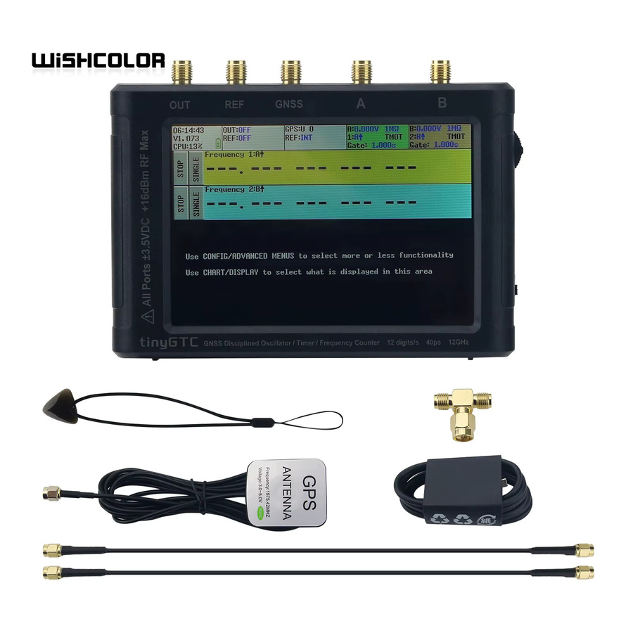 Wishcolor TINYGTC ZC407 Handgehaltener 12-Bit Hochpräzisions-Frequenzzähler 0,1Hz-7GHz in Schwarz mit GNSS-gesteuertem Oszillator - Bild 2