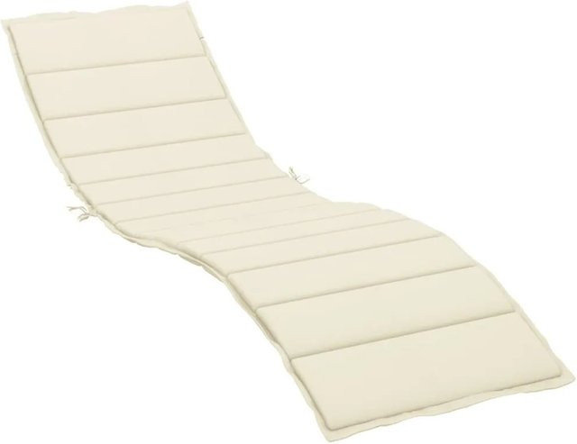 vidaXL Sonnenliegen-Auflage aus Oxford-Gewebe in Creme, wasserabweisend und atmungsaktiv, B/T/H: 200 x 70 x 3 cm - Bild 1