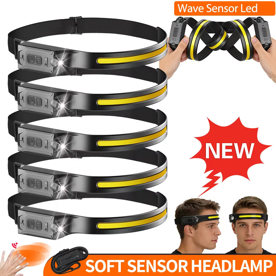 Heinast Sensor-LED-Stirnlampe in Schwarz mit USB-Aufladung und Motion-Sensor für Camping und Notfälle - Bild 6